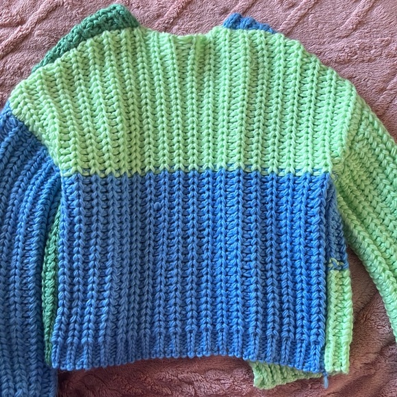 Wild Fable pastel green and blue knitted color block cardigan SIZE SMALL - Picture 6 of 6